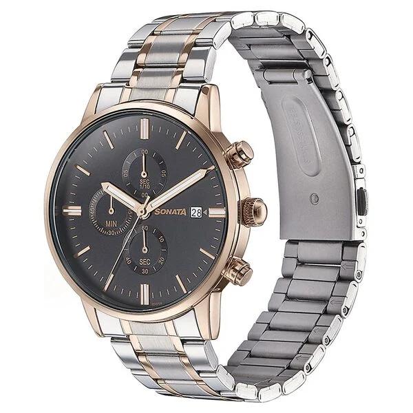 sonata quartz multifunction green dial golden stainless steel strap watch for men sonata quartz multifunction green dial golden stainless steel strap watch for men
